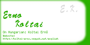 erno koltai business card