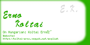 erno koltai business card